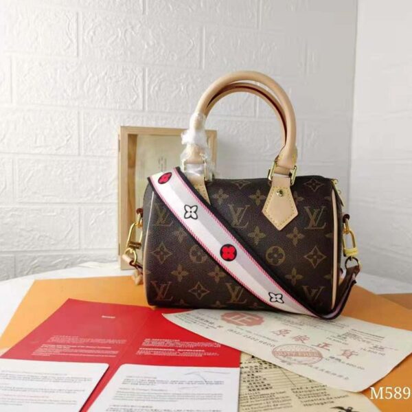 Louis Vuitton LV Women Speedy Bandoulière 20 Handbag Black Monogram Coated Canvas (6)