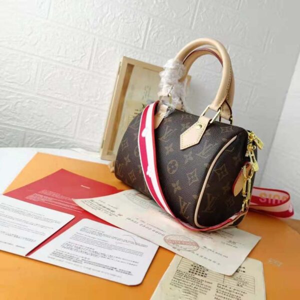 Louis Vuitton LV Women Speedy Bandoulière 20 Handbag Fuchsia Monogram Coated Canvas (5)