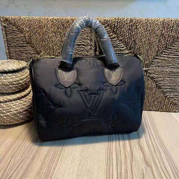 Louis Vuitton LV Women Speedy Bandoulière 25 Handbag Black Econyl Mini Monogram Coated Canvas (10)