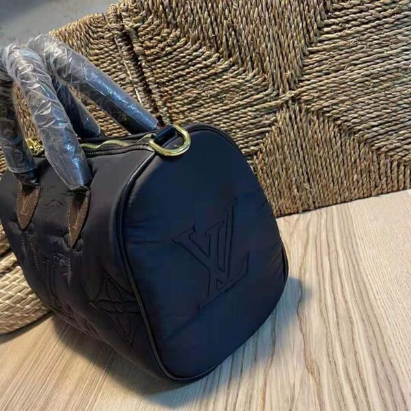 Louis Vuitton LV Women Speedy Bandoulière 25 Handbag Black Econyl Mini Monogram Coated Canvas (6)