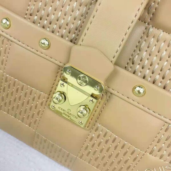 Louis Vuitton LV Women Troca MM Handbag Cashmere Beige Damier Quilt Lambskin Calfskin (6)