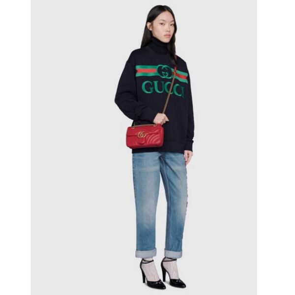 Gucci GG Women GG Marmont Matelassé Mini Bag Red Double G (18)