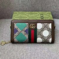 Gucci Unisex GG Ophidia Zip Around Wallet Beige Ebony GG Supreme Canvas (1)