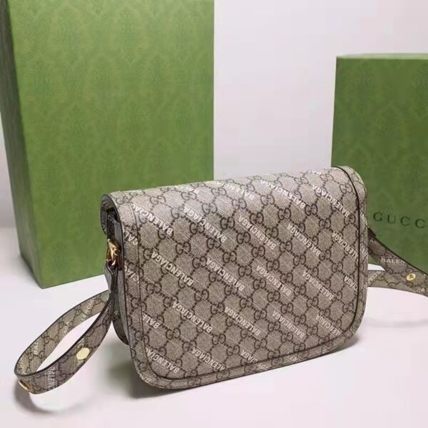 Gucci Unisex The Hacker Project Small Horsebit 1955 Bag Beige GG Supreme Canvas (9)