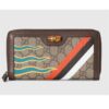 Gucci Unisex GG Diana Zip Around Wallet Beige Ebony GG Supreme Canvas