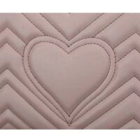 Gucci Women GG Marmont Matelassé Shoulder Bag Pink Chevron Leather Double G (1)