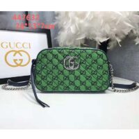 Gucci Women GG Marmont Multicolor Small Shoudler Bag Green Double G (1)