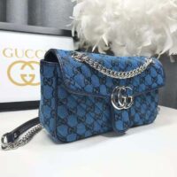 Gucci Women GG Marmont Multicolor Small Shoulder Bag Blue Double G (1)