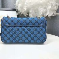 Gucci Women GG Marmont Multicolor Small Shoulder Bag Blue Double G (1)