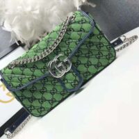 Gucci Women GG Marmont Multicolor Small Shoulder Bag Green Double G (2)