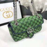 Gucci Women GG Marmont Multicolor Small Shoulder Bag Green Double G (2)