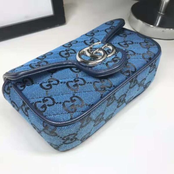 Gucci Women GG Marmont Multicolor Super Mini Bag Blue Double G (7)
