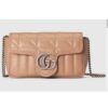 Gucci Women GG Marmont Super Mini Bag Beige Double G Matelassé Leather