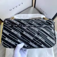 Gucci Women The Hacker Project Small GG Marmont Bag Balenciaga Black Leather (1)