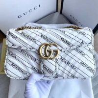 Gucci Women The Hacker Project Small GG Marmont Bag Balenciaga White Leather