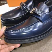 Louis Vuitton LV Men Major Loafer Navy Blue Glazed Calf Monogram Canvas (1)