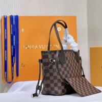 Louis Vuitton LV Unisex Neverfull PM Tote Brown Damier Ebene Coated Canvas (1)