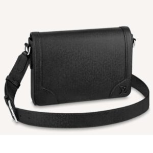 Louis Vuitton LV Unisex New Flap Messenger Black Taiga Cowhide Leather