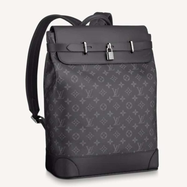 Louis Vuitton LV Unisex Steamer Backpack Black Monogram Eclipse Canvas (10)