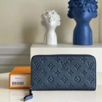 Louis Vuitton LV Unisex Zippy Wallet Navy Nacre Embossed Grained Cowhide Leather (2)