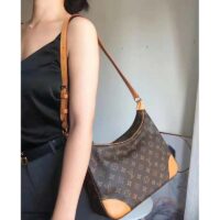 Louis Vuitton LV Women Boulogne Handbag Beige Brown Monogram Coated Canvas