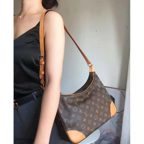 Louis Vuitton LV Women Boulogne Handbag Beige Brown Monogram Coated Canvas (9)