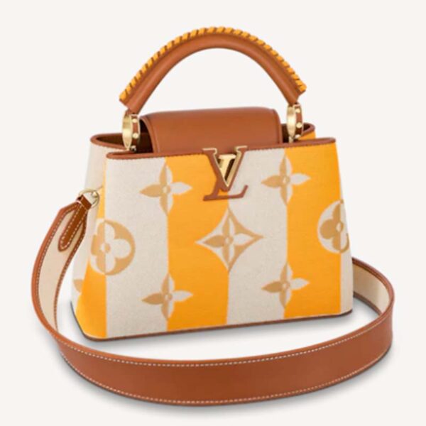 Louis Vuitton LV Women Capucines BB Handbag Yellow Calfskin Canvas (4)