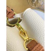 Louis Vuitton LV Women Capucines MM Handbag Cream Taurillon Leather