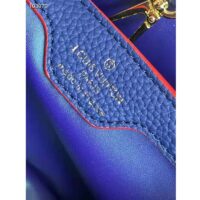 Louis Vuitton LV Women Capucines MM Handbag Navy Blue Red Taurillon Leather