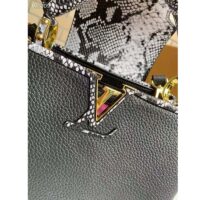 Louis Vuitton LV Women Capucines Mini Handbag Black Taurillon Leather Python Skin