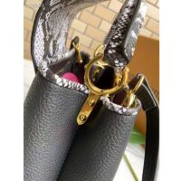 Louis Vuitton LV Women Capucines Mini Handbag Black Taurillon Leather Python Skin