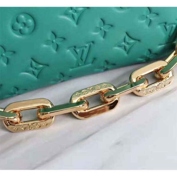 Louis Vuitton LV Women Coussin BB Handbag Emerald Monogram Embossed Puffy Lambskin (3)