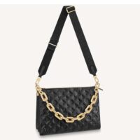 Louis Vuitton LV Women Coussin MM Handbag Black Monogram Embossed Puffy Lambskin (2)