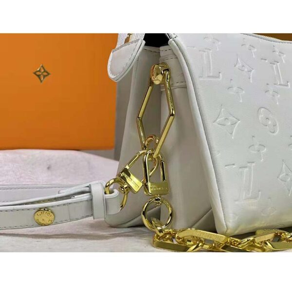 Louis Vuitton LV Women Coussin PM Cream Monogram-Embossed Puffy Lambskin Calfskin (4)