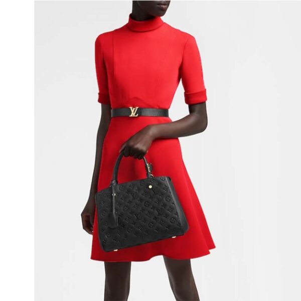 Louis Vuitton LV Women Montaigne MM Handbag Monogram Empreinte Black (12)