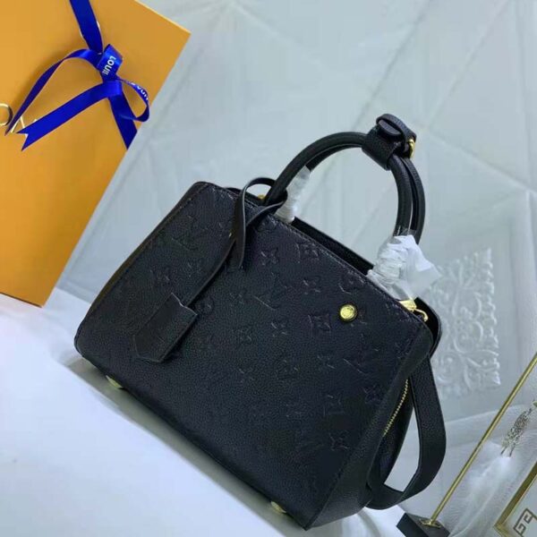 Louis Vuitton LV Women Montaigne MM Handbag Monogram Empreinte Black (9)