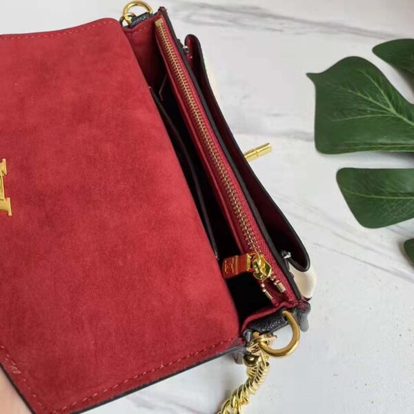 Louis Vuitton LV Women Mylockme Chain Pochette Red Soft Grained Calfskin (9)