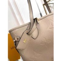 Louis Vuitton LV Women Neverfull MM Tote Beige Embossed Cowhide Leather (1)