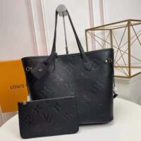 Louis Vuitton LV Women Neverfull MM Tote Beige Embossed Cowhide Leather
