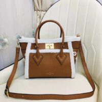 Louis Vuitton LV Women On My Side PM Handbag Caramel Shearling Grained Calf