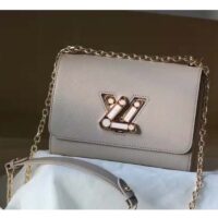 Louis Vuitton LV Women Twist MM Handback Gris Cloudy Epi Cowhide Leather (1)