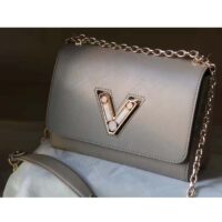 Louis Vuitton LV Women Twist MM Handback Gris Cloudy Epi Cowhide Leather (1)