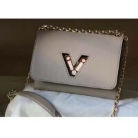 Louis Vuitton LV Women Twist MM Handback Gris Cloudy Epi Cowhide Leather (1)