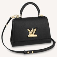 Louis Vuitton LV Women Twist One Handle PM Handbag Black Taurillon Cowhide (1)