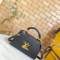 Louis Vuitton LV Women Twist One Handle PM Handbag Black Taurillon Cowhide (1)