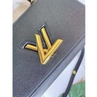 Louis Vuitton LV Women Twist One Handle PM Handbag Black Taurillon Cowhide (1)