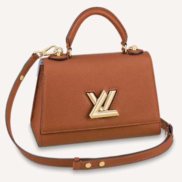 Louis Vuitton LV Women Twist One Handle PM Handbag Brown Taurillon Cowhide (2)