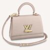 Louis Vuitton LV Women Twist One Handle PM Handbag Pink Greige Taurillon Cowhide