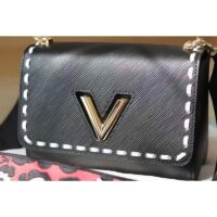 Louis Vuitton LV Women Twist PM Handbag Black Epi Grained Calfskin Leather (1)