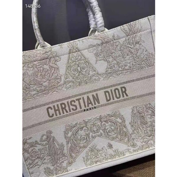 Dior Women Dior Book Tote Gold-Tone Around the World Stella Embroidery (9)